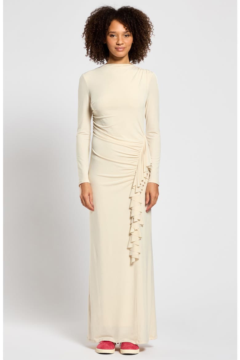 Charlotte Side Frill Dress, Main, color, Ivory