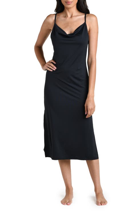 Island Goddess Cowl Neck Cover-Up Midi Dress