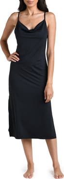 La Blanca Island Goddess Cowl Neck Cover-Up Midi Dress