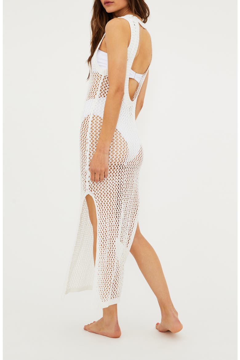 Holly Sheer Open Knit Cover-Up Dress, Alternate, color, WHITE