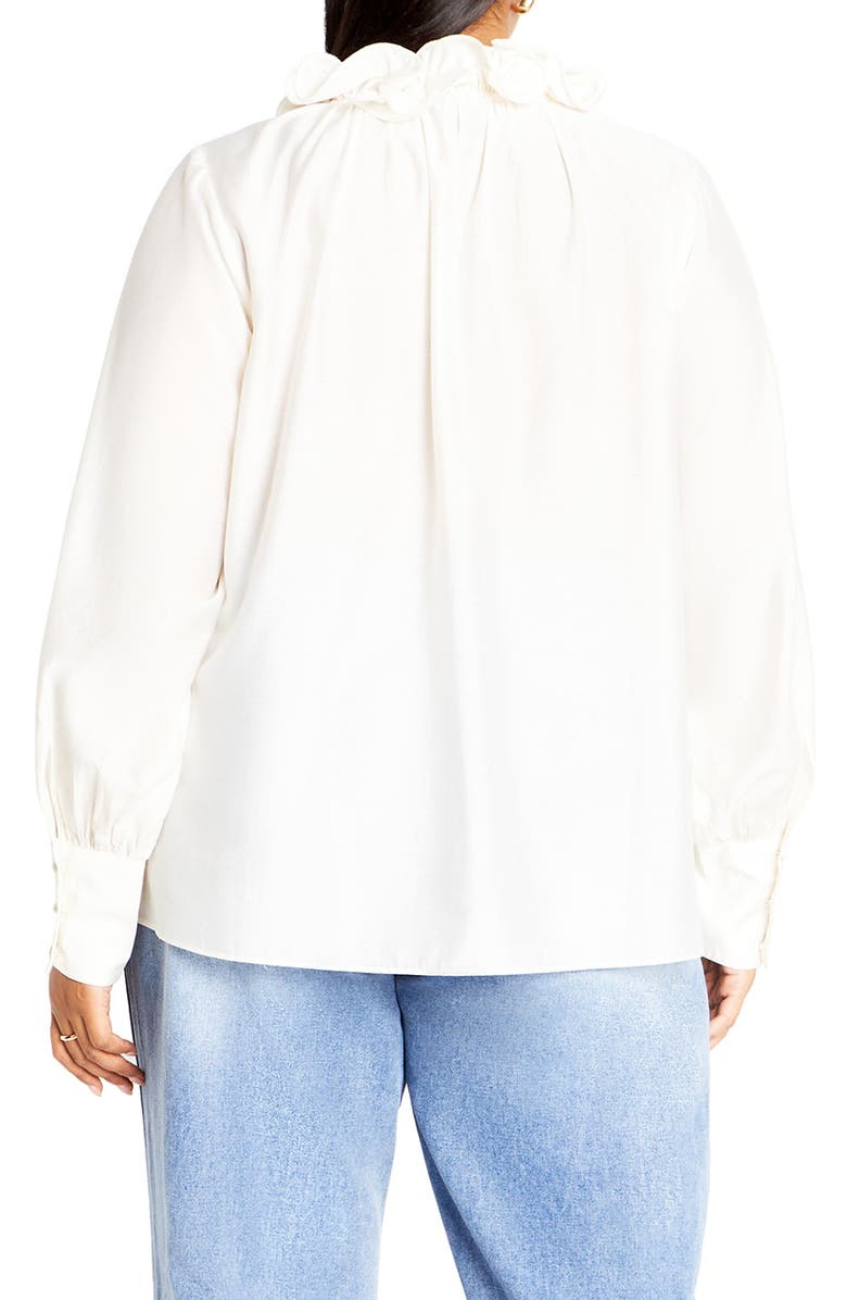 City Chic Antoinette Tie Neck Top, Alternate, color, Cream