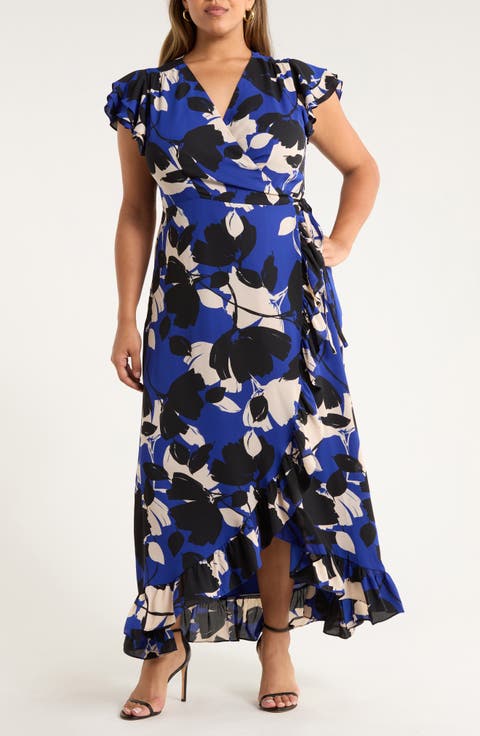 Anthem Floral Print Maxi Wrap Dress (Plus)