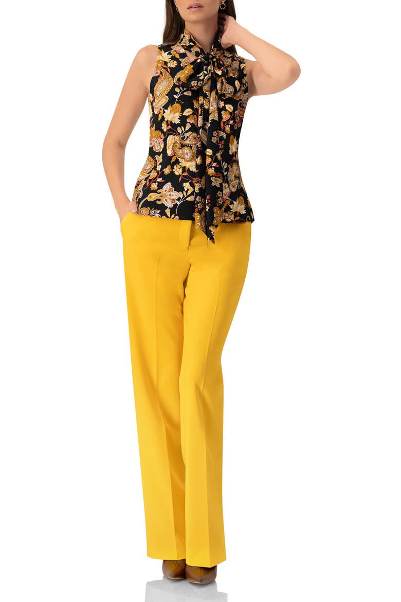 V-Neck Sleeveless Blouse with Neck Ties, Alternate, color, Multicolor