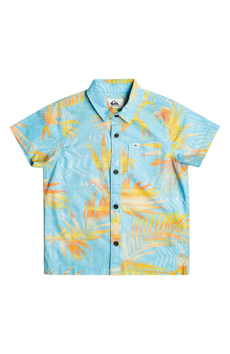 Quiksilver Kids' Ripped Up Organic Cotton Short Sleeve Button-Up Shirt, Main, color, 