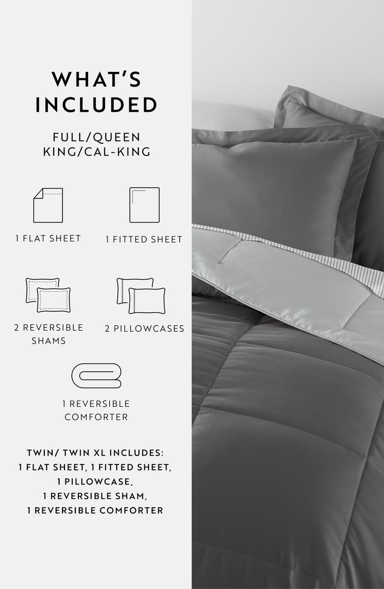 HOMESPUN 7-Piece Assorted Reversible Comforter Set, Alternate, color, Gray