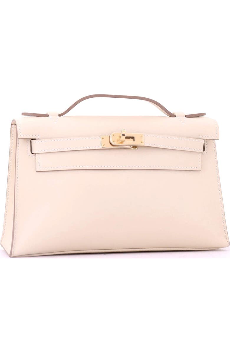 Pre-Owned Hermes Kelly Pochette Swift, Alternate, color, Craie