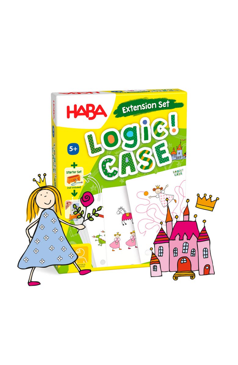 HABA Logic Case Extension Set Princesses - Ages 5+ Gifts for 5 Year Old Girls, Learning Toys, Puzzle & Card Games for Kids, Travel Games, Main, color, 