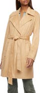 Bernardo Faux Suede Belted Trench Coat