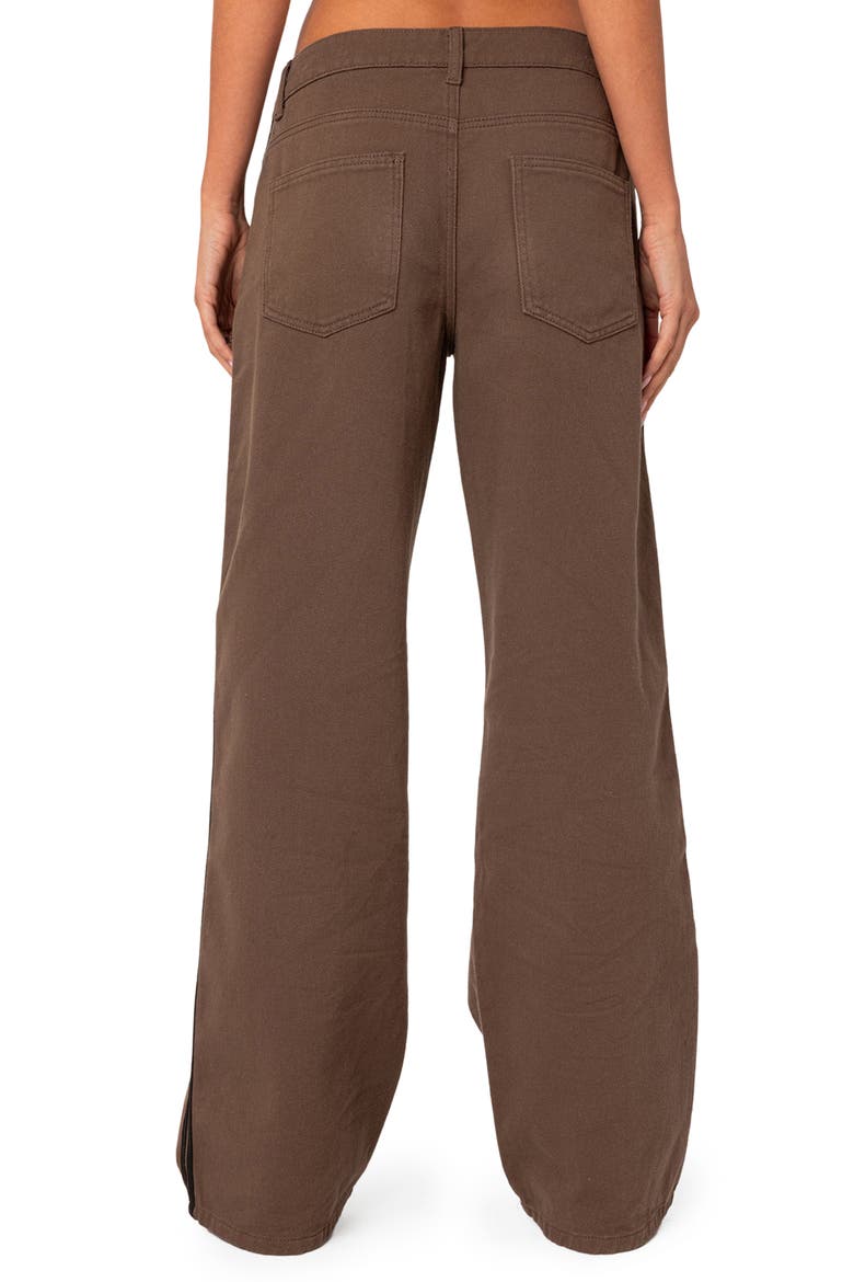 Mattie Side Stripe Low Rise Wide Leg Jeans, Alternate, color, OLIVE
