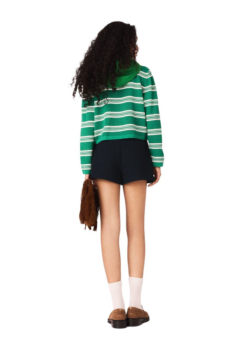 Cropped striped polo sweater, Alternate, color, Green
