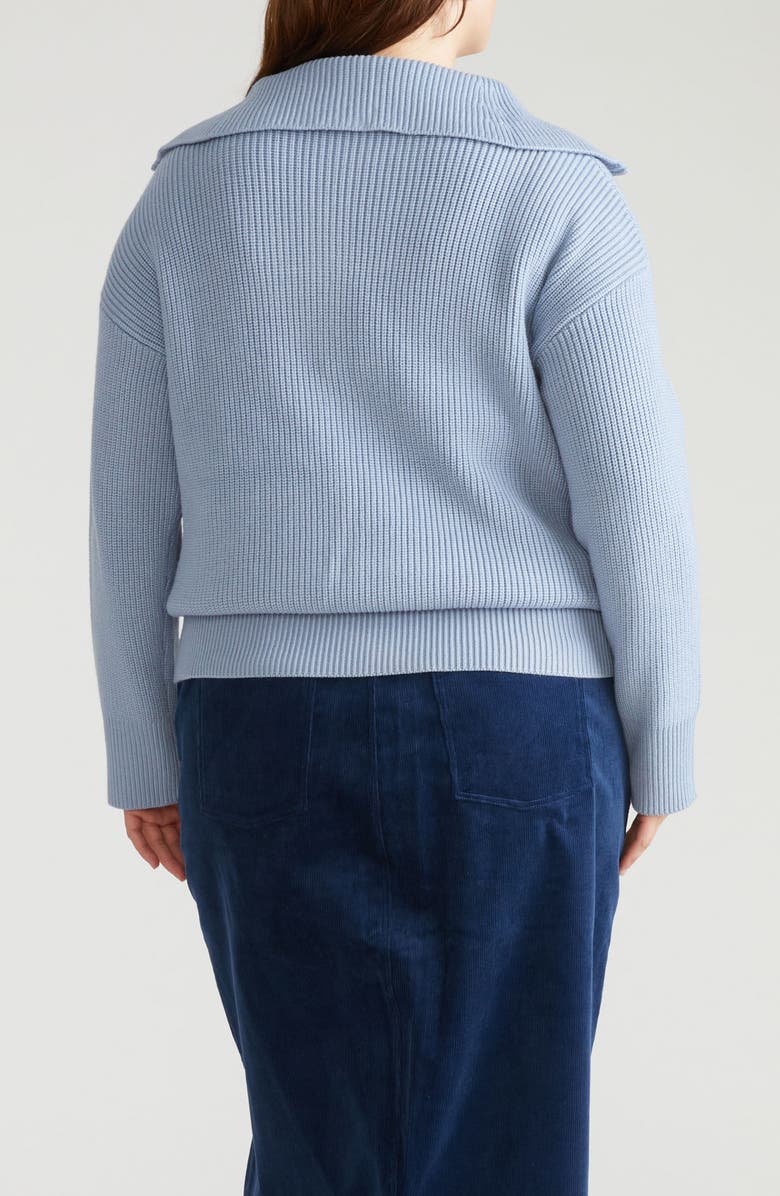 Universal Standard Brenda Quarter Zip Sweater, Alternate, color, Blue Grey