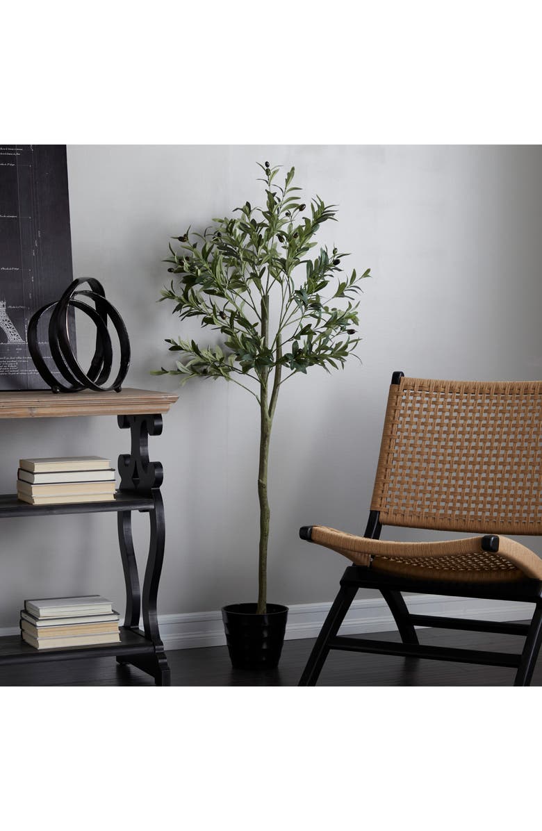 GINGER BIRCH STUDIO Green Faux Foliage Artificial Olive Tree, Alternate, color, 