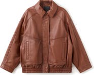 MANGO London Oversize Leather Jacket