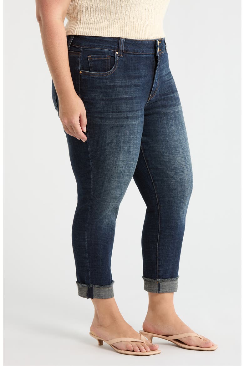 Amy Frayed Crop Slim Straight Leg Jeans, Alternate, color, ACKNOWLEDGING