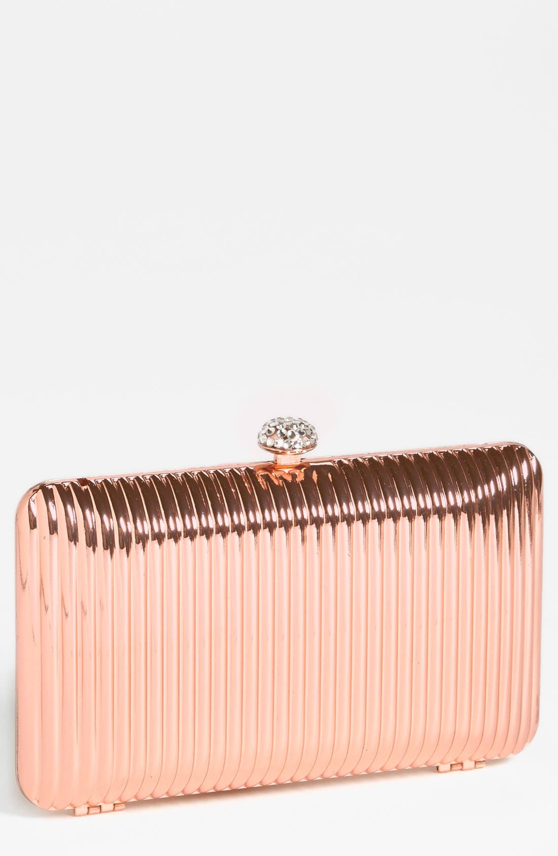 Linear Ridge Clutch, Main, color, ROSE GOLD