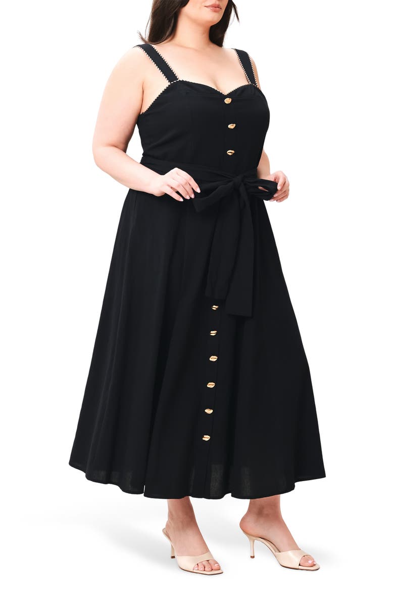 Midi Shirtdress, Alternate, color, BLACK