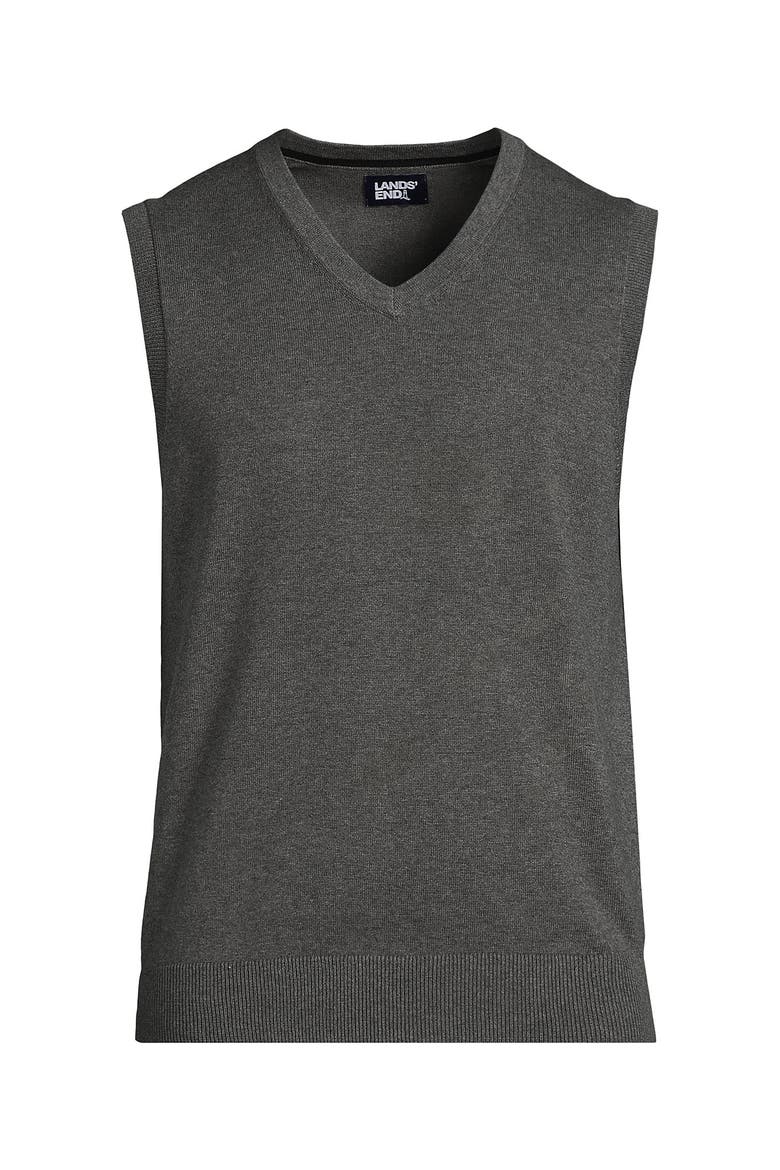 Fine Gauge Cotton Vest, Alternate, color, Charcoal Heather