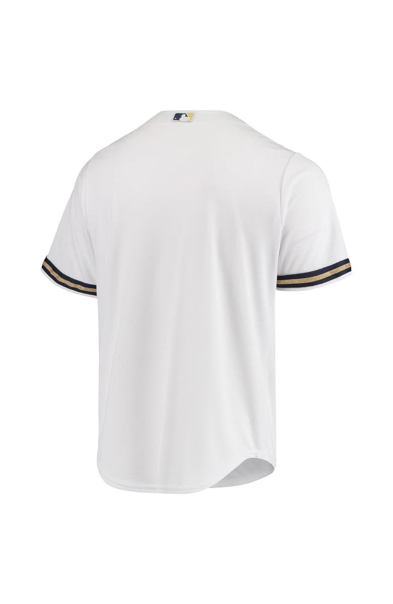 MAJESTIC Men's Majestic White Milwaukee Brewers Team Official Jersey, Alternate, color, White