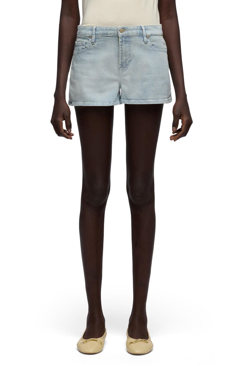 Low Rise Denim Shorts, Main, color, STRIPES
