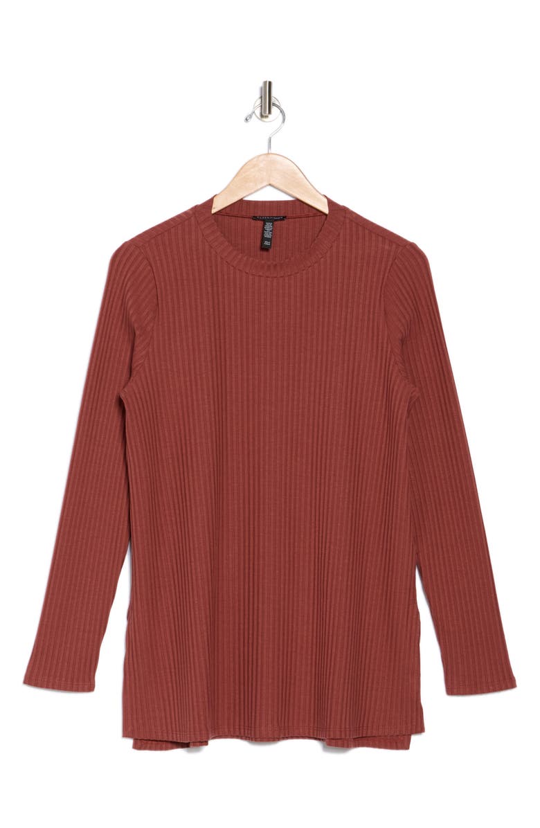 Eileen Fisher High Crewneck Tunic Sweater, Alternate, color, Deep Turmeric