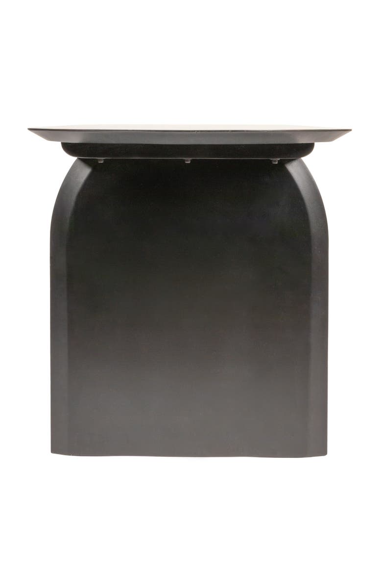 Pill-Shaped Dining Table with Half-Moon Base, Alternate, color, Black