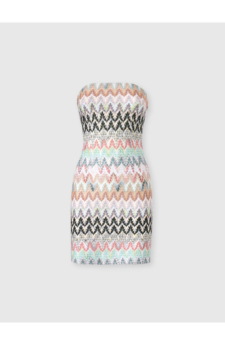 Missoni Mini Dress In Viscose And Cotton Lamé Lace Motif, Alternate, color, Green& Brown