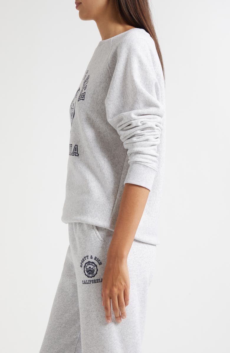 Sporty & Rich California Emblem Fleece Crewneck Graphic Sweatshirt, Alternate, color, Heather Gray