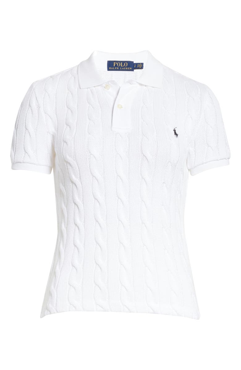 Polo Ralph Lauren Skinny Fit Cable Cotton Polo Sweater, Alternate, color, 