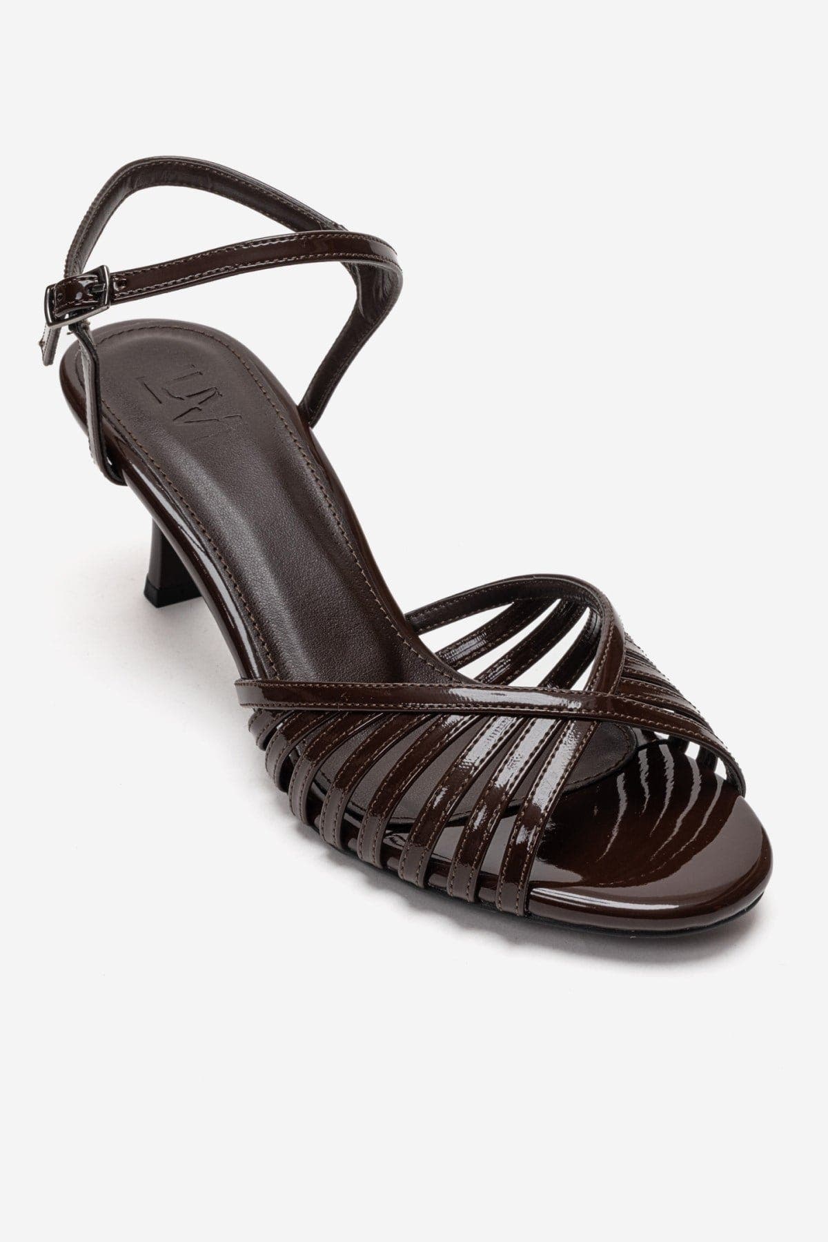 Danica Stiletto Sandal, Alternate, color, Brown Patent