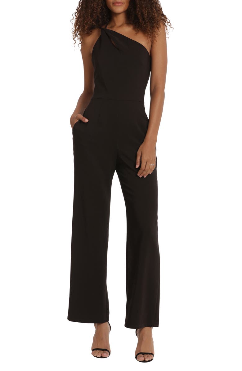 DONNA MORGAN FOR MAGGY Twisted One-Shoulder Jumpsuit, Main, color, 