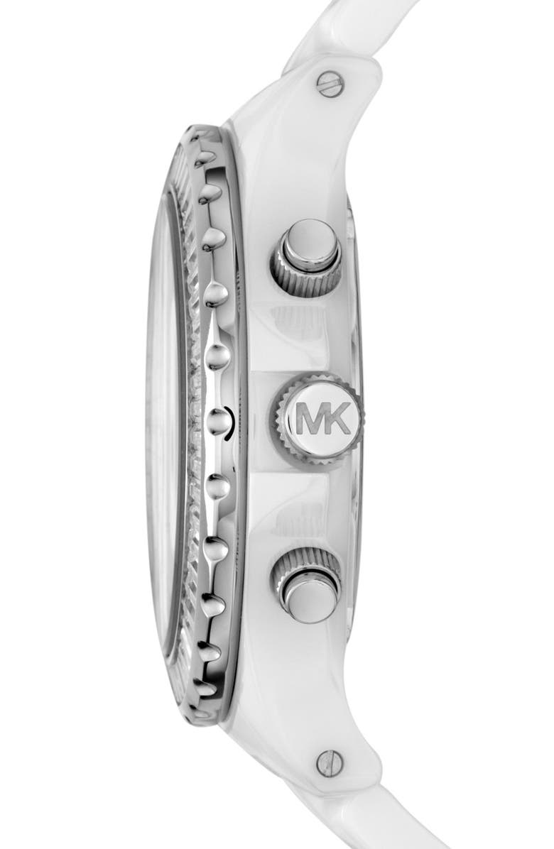 MICHAEL Michael Kors Michael Kors 'Madison' Crystal Bezel Ceramic Watch, 41mm, Alternate, color, 