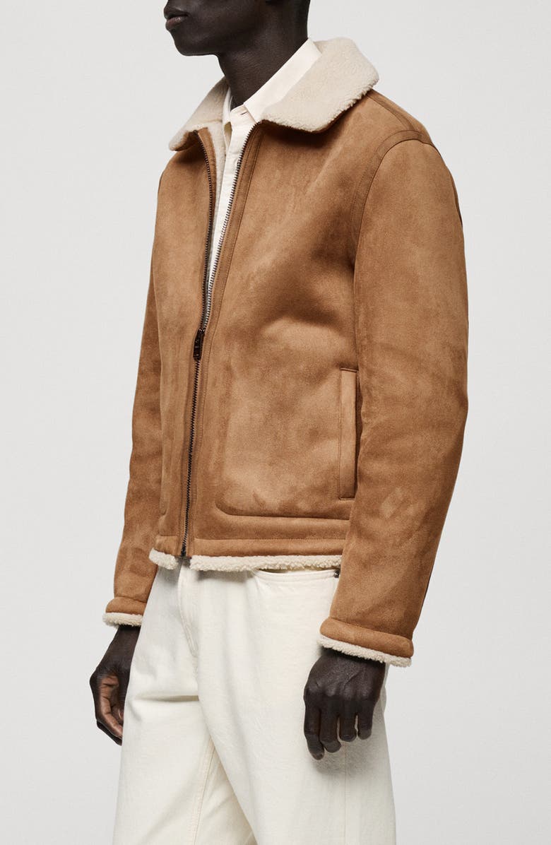 MANGO Faux Shearling Jacket, Alternate, color,