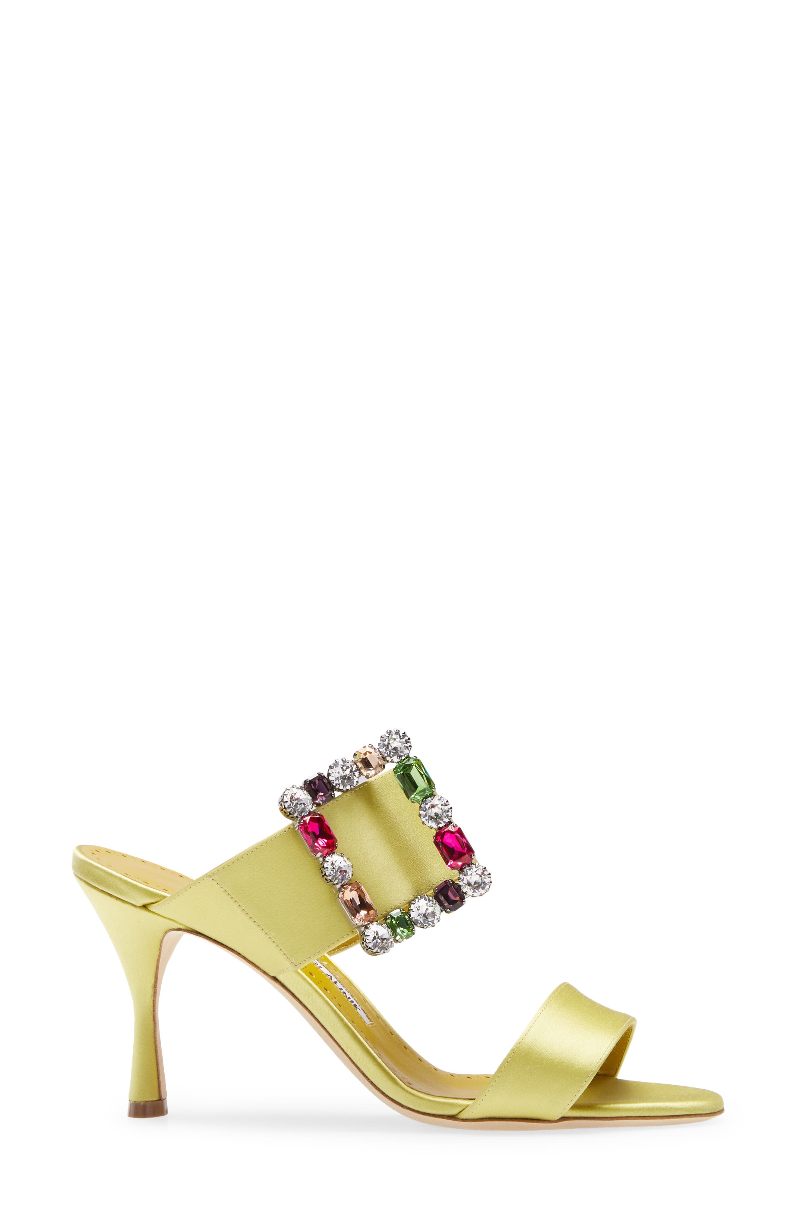 Verda Crystal Buckle Slide Sandal, Alternate, color, BRIGHT GREEN