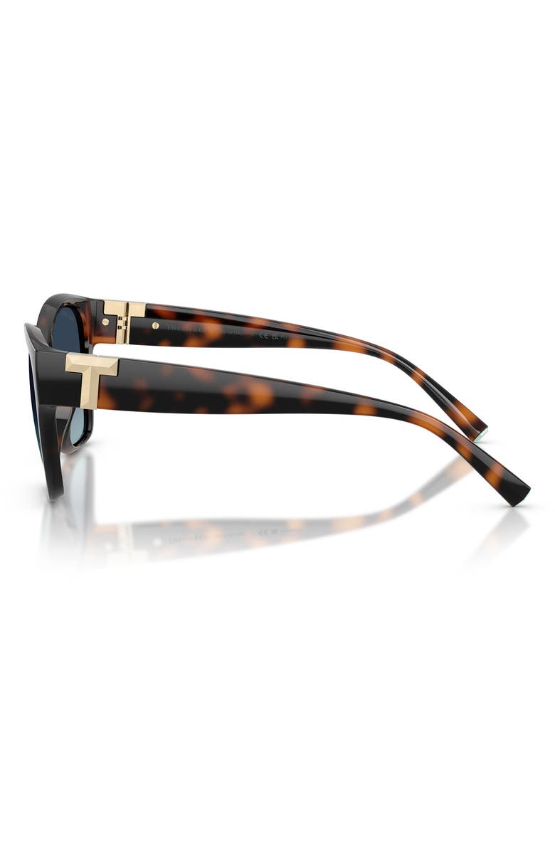 Tiffany & Co. 56mm Polarized Sunglasses, Alternate, color, Havana / Azure Gradient Blue Polar