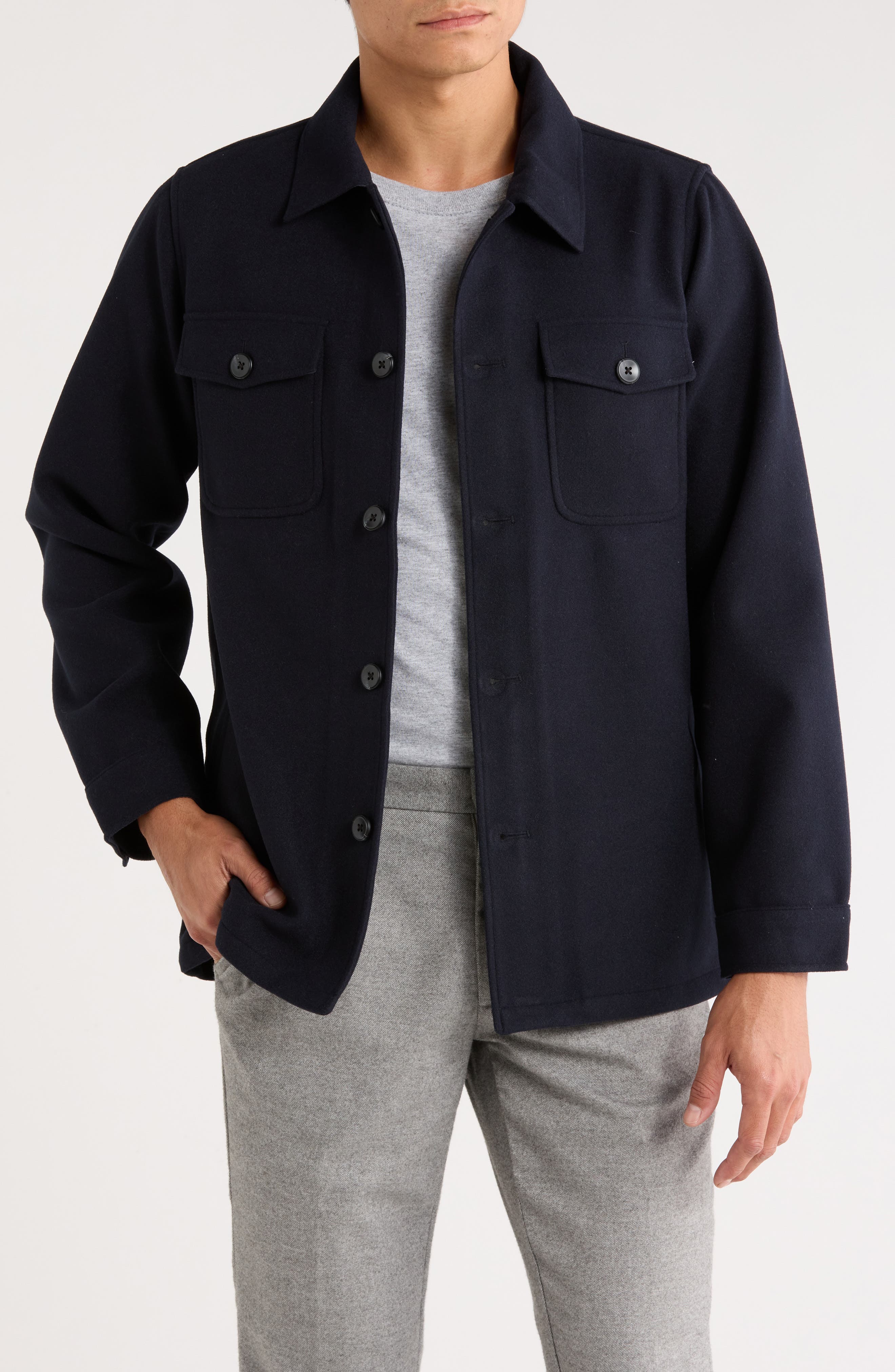 SOUL OF LONDON Melton Shirt Jacket