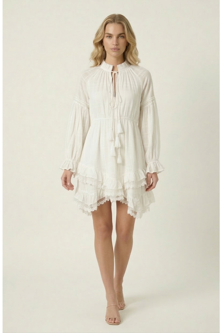 Boho Mini Dress, Main, color, Ivory