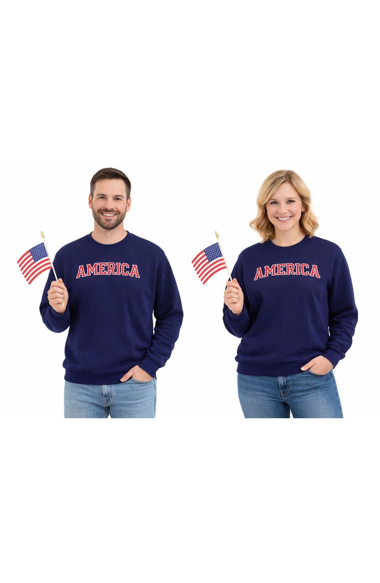 Bits & Bows Adult America Sweatshirt, Alternate, color, Navy Blue