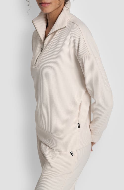 Dkny Tech Ottoman Half Zip Sweatshirt In White