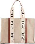 Chloé Medium Woody Linen Tote