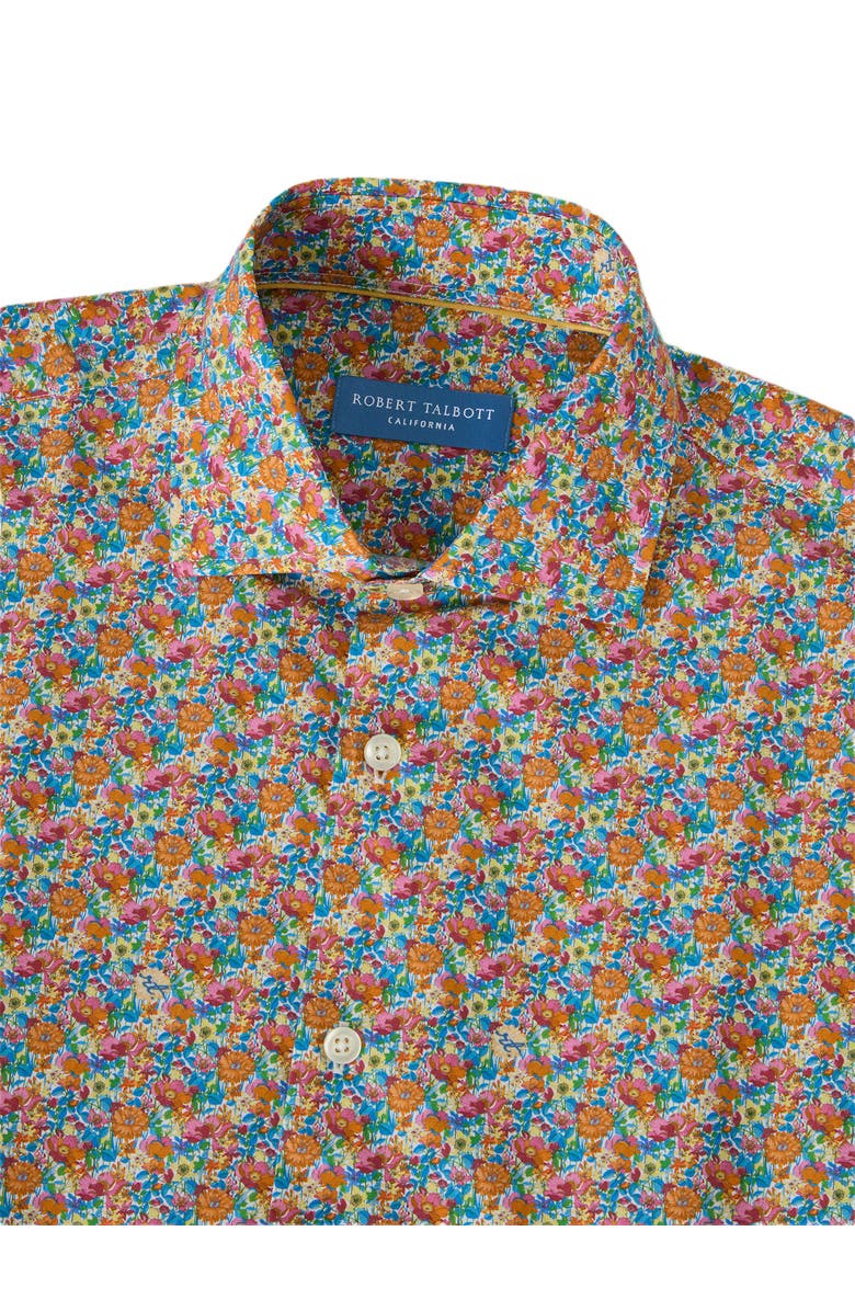 Robert Talbott Reynolds Printed Floral Shirt, Alternate, color, Blue Multi