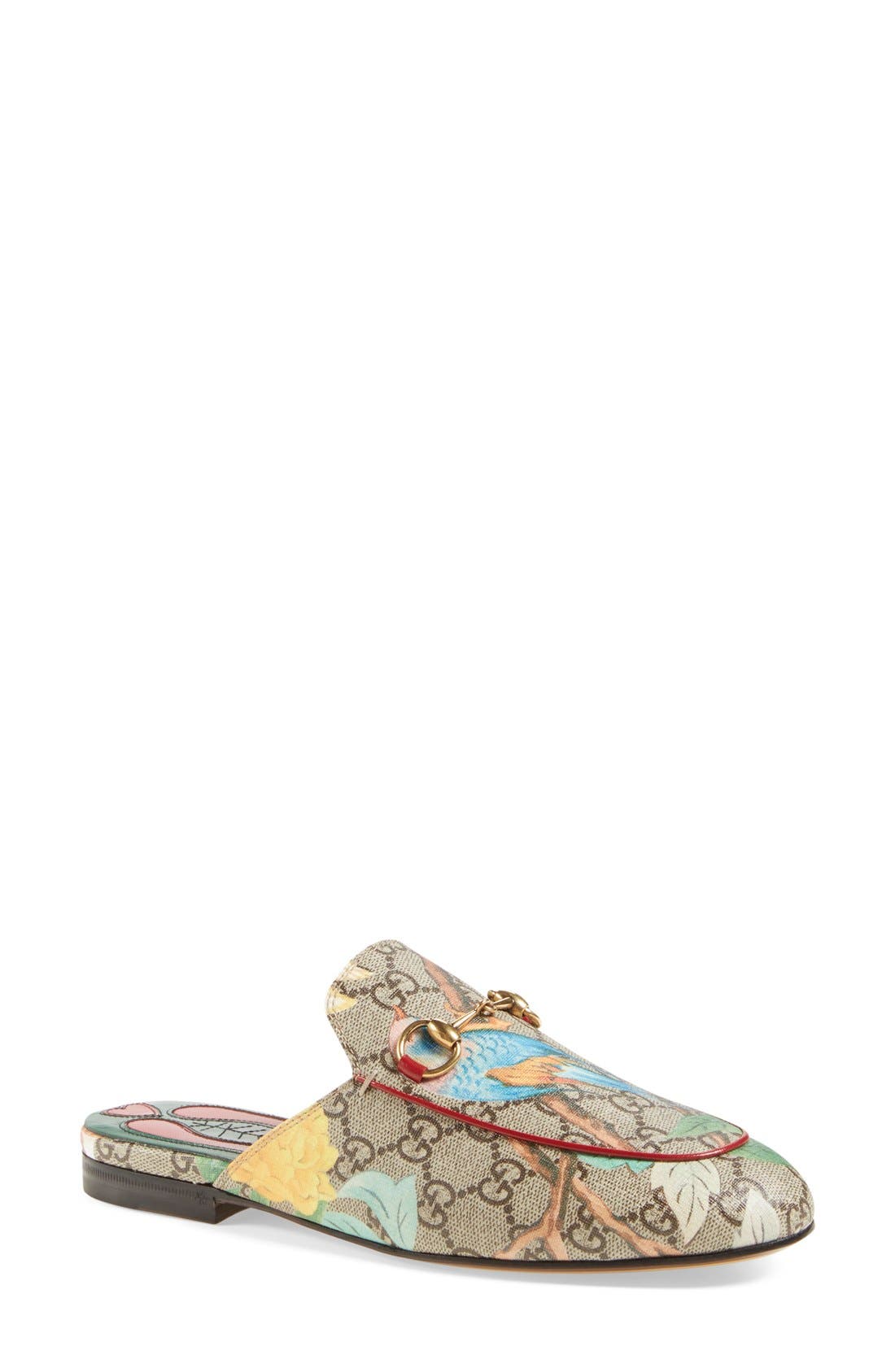 Gucci 'Princetown' Floral Print Mule Loafer, Main, color, 