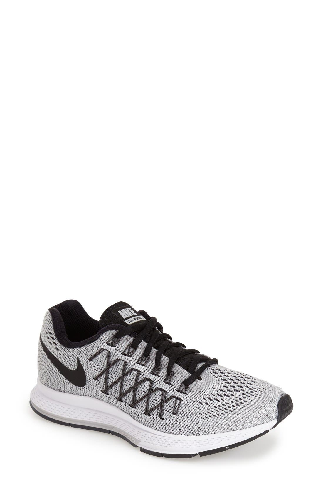 'Zoom Pegasus 32' Running Shoe, Main, color, PURE PLATINUM/ BLACK/ GREY