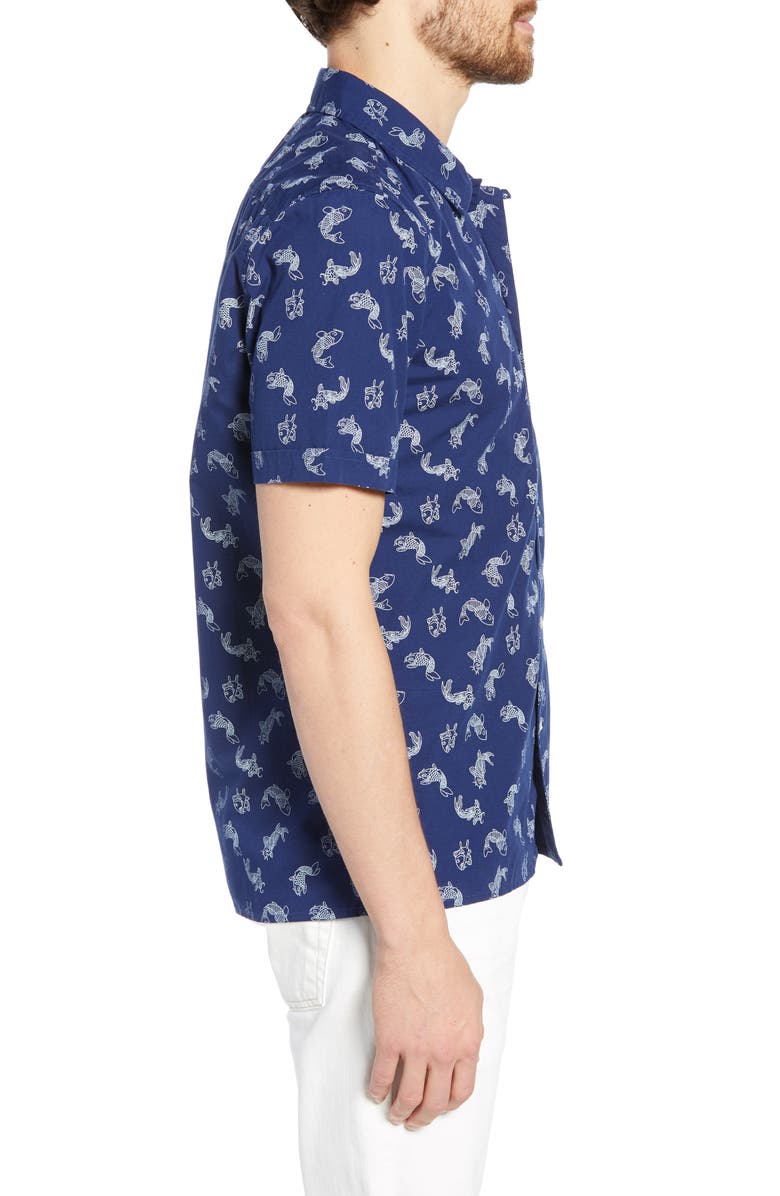 French Connection Koi Print Slim Fit Shirt, Alternate, color, 