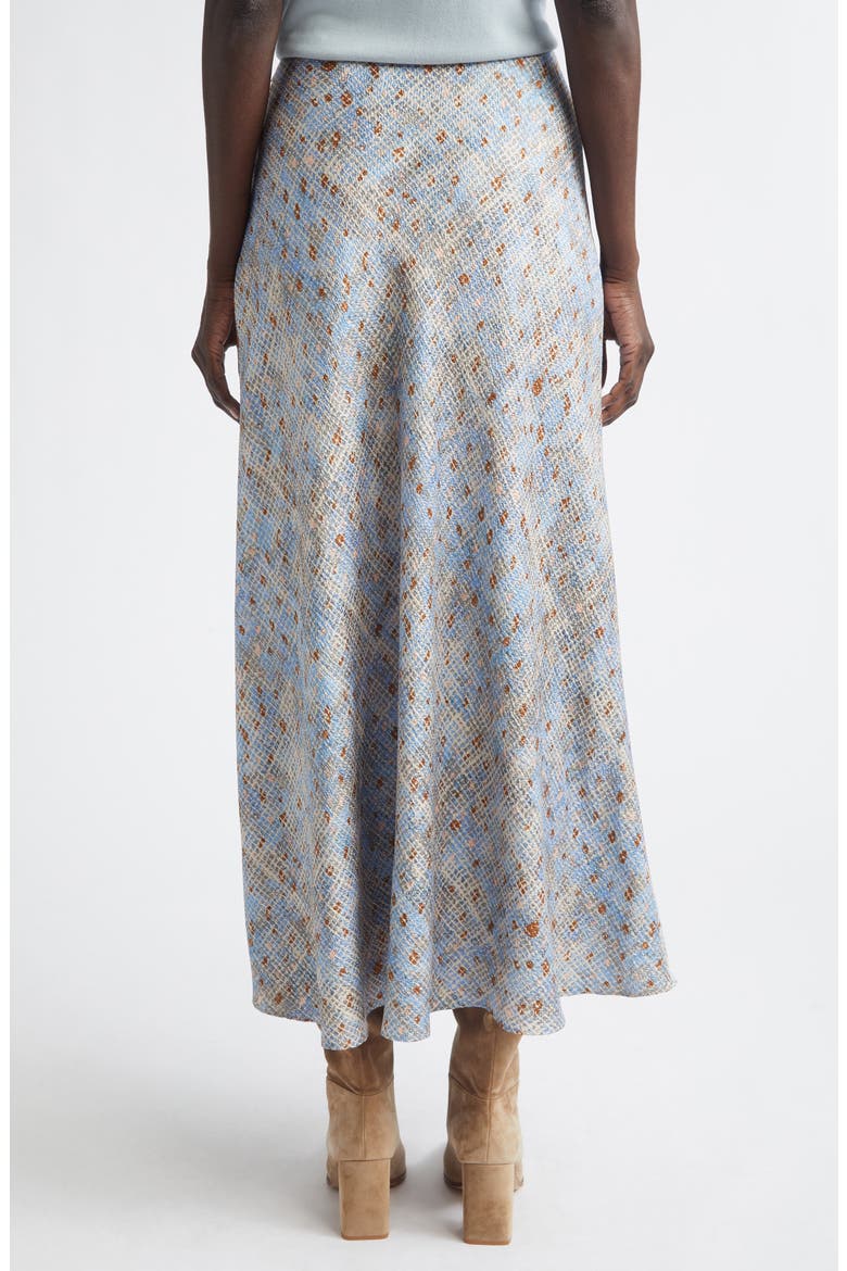 Bias Cut Stretch Silk A-Line Maxi Skirt, Alternate, color, BLUE OASIS MULTI