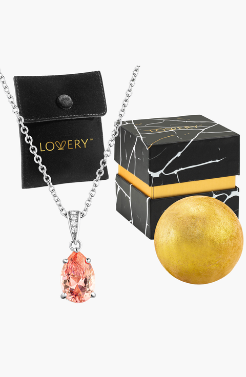 Sterling Silver Necklace with Pouch, Bath Bomb & Gift Box