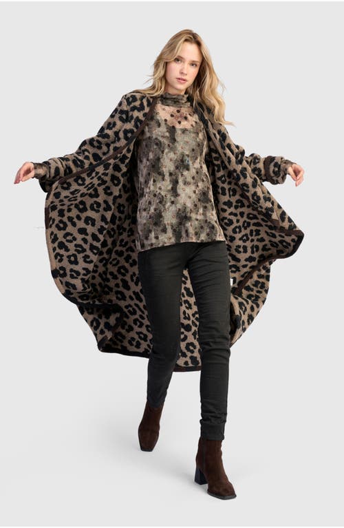 Alembika Sable Cozy Draped Coat In Animal Print