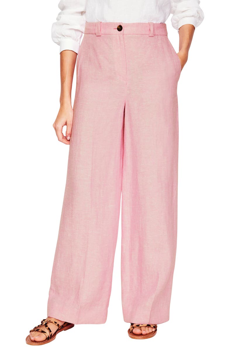 Boden Westbourne Linen Pants, Main, color, Pink Chambray