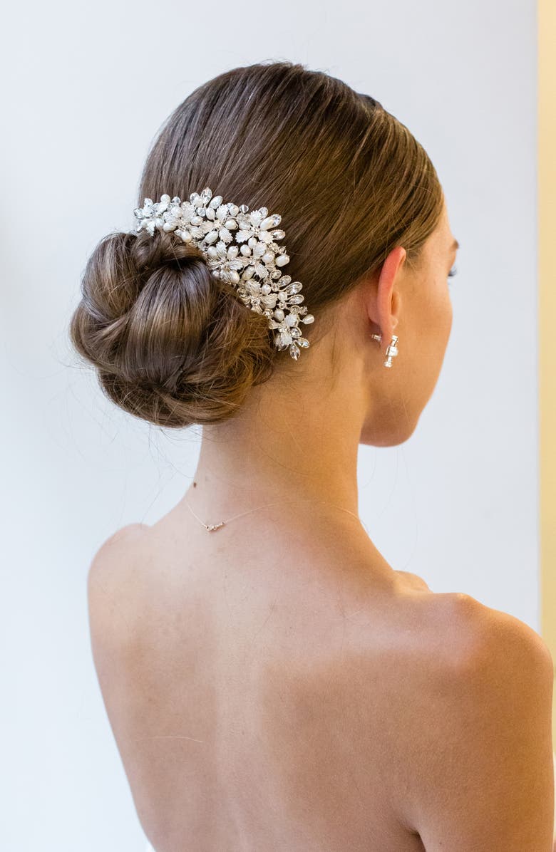 Brides & Hairpins Caressa Halo Comb, Alternate, color, Silver/ Freshwater Pearl