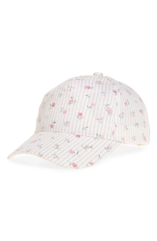 Capelli New York Kids' Stripe Floral Snapback Baseball Cap in Pink Combo at Nordstrom