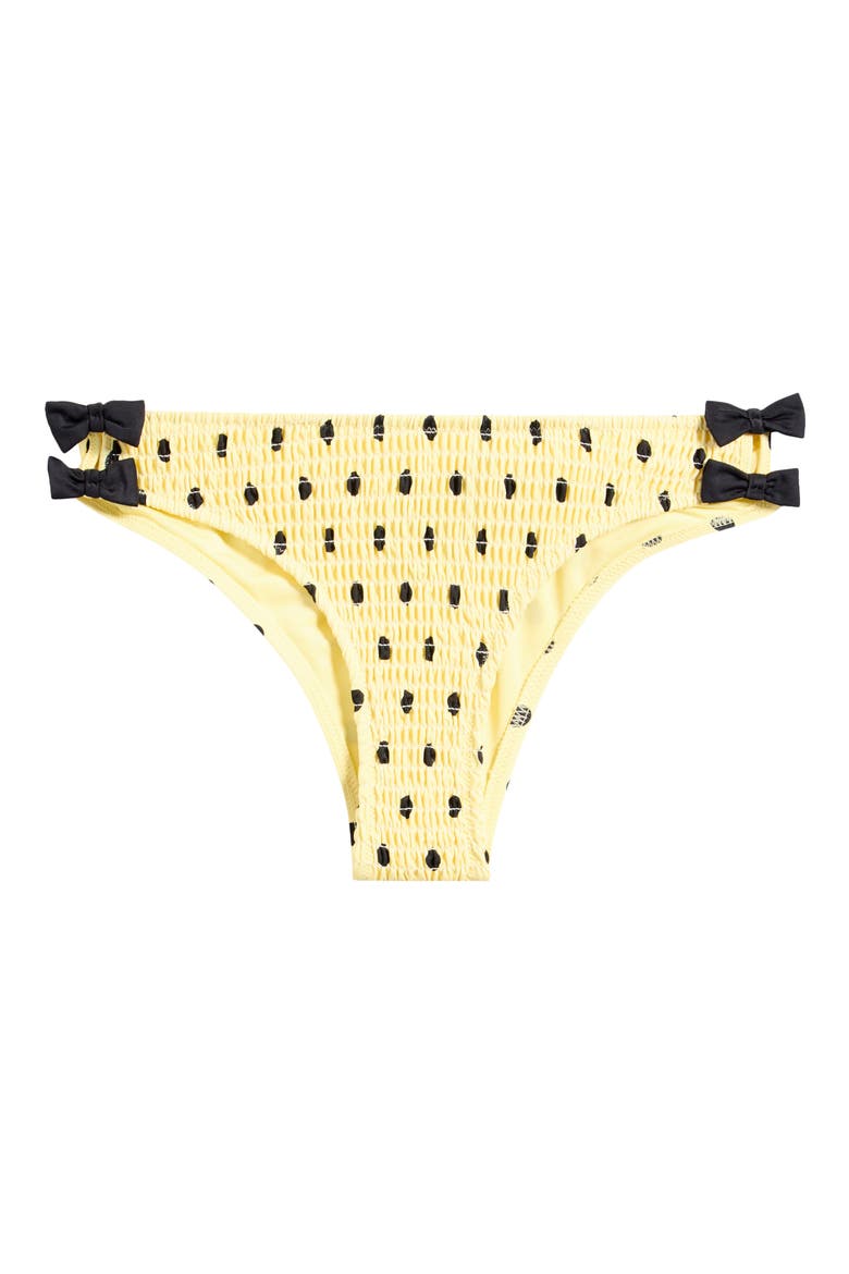 Shirred Bow Bikini Bottoms, Alternate, color, YELLOW
